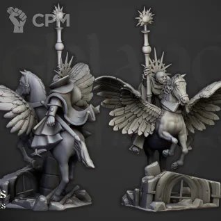 Описание картинки Empire Archmage on Pegas от Barduck Miniatures по цене 731руб | Свободный Рынок Миниатюр - СРМ