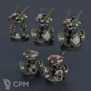 Описание картинки Tau Fire Warriors [Alternative, New, Drones] от Tridax Forge по цене 490руб | Свободный Рынок Миниатюр - СРМ