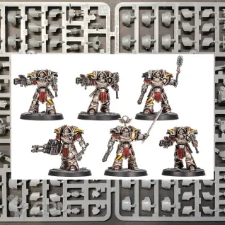 Описание картинки Cataphractii Terminators with Volkite Chargers and Power Mauls от Bernadotte по цене 5 000руб | Свободный Рынок Миниатюр - СРМ