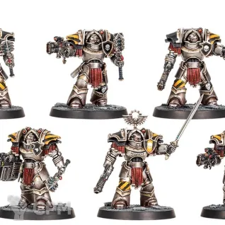 Описание картинки Cataphractii Terminators with Volkite Chargers and Power Mauls от Bernadotte по цене 5 000руб | Свободный Рынок Миниатюр - СРМ