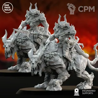 Описание картинки Infernal Warbeast Rider (One Page Rules) от Орки с наГорки по цене 600руб | Свободный Рынок Миниатюр - СРМ