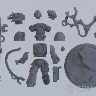 Описание картинки Набор миниатюр Warhammer 40000 Adeptus Astartes: Techmarine / Космодесант: Техмарин от Лавка Приключенца по цене 249руб | Свободный Рынок Миниатюр - СРМ