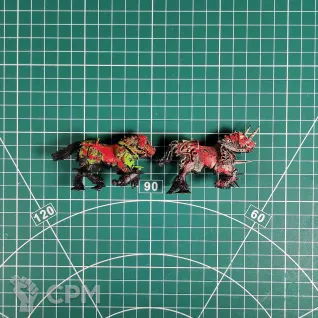 Описание картинки Chaos Knights Horses Chaos Steeds x2 от Каджит по цене 398руб | Свободный Рынок Миниатюр - СРМ