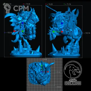 Описание картинки Chaos Lord on Daemonic Mount от Studio Cockatoo по цене 1 210руб | Свободный Рынок Миниатюр - СРМ