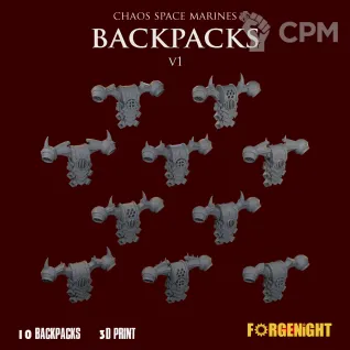 Описание картинки Chaos Space Marines Backpacks V1 от ForgeNight по цене 350руб | Свободный Рынок Миниатюр - СРМ