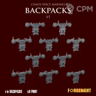 Описание картинки Chaos Space Marines Backpacks V1 от ForgeNight по цене 350руб | Свободный Рынок Миниатюр - СРМ