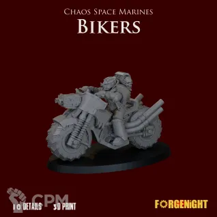 Описание картинки Chaos Space Marines Bikers от ForgeNight по цене 1 200руб | Свободный Рынок Миниатюр - СРМ