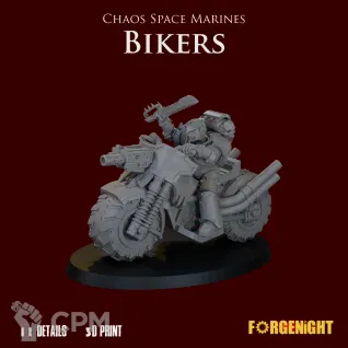 Описание картинки Chaos Space Marines Bikers от ForgeNight по цене 1 200руб | Свободный Рынок Миниатюр - СРМ