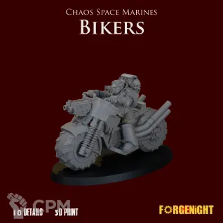 Описание картинки Chaos Space Marines Bikers от ForgeNight по цене 1 200руб | Свободный Рынок Миниатюр - СРМ