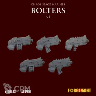 Описание картинки Chaos Space Marines Bolters V1 от ForgeNight по цене 150руб | Свободный Рынок Миниатюр - СРМ