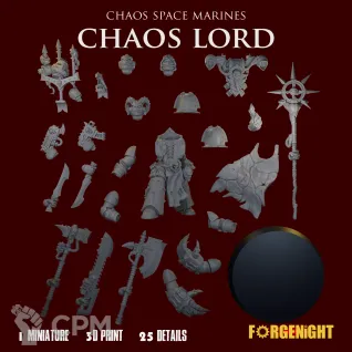 Описание картинки Chaos Space Marines Chaos Lord/Sorcerer от ForgeNight по цене 750руб | Свободный Рынок Миниатюр - СРМ