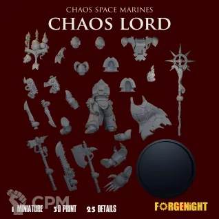 Описание картинки Chaos Space Marines Chaos Lord/Sorcerer от ForgeNight по цене 750руб | Свободный Рынок Миниатюр - СРМ
