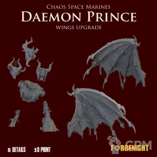Описание картинки Chaos Space Marines Daemon Prince V1 Wings Upgrade от ForgeNight по цене 500руб | Свободный Рынок Миниатюр - СРМ