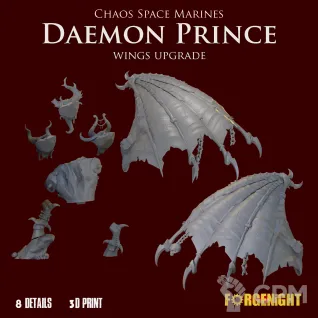 Описание картинки Chaos Space Marines Daemon Prince V1 Wings Upgrade от ForgeNight по цене 500руб | Свободный Рынок Миниатюр - СРМ