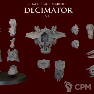 Описание картинки Chaos Space Marines Decimator V1 от ForgeNight по цене 1 500руб | Свободный Рынок Миниатюр - СРМ