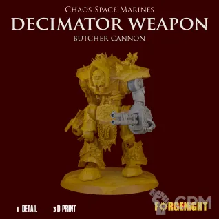 Описание картинки Chaos Space Marines Decimator V1 Butcher Cannon Weapon от ForgeNight по цене 150руб | Свободный Рынок Миниатюр - СРМ