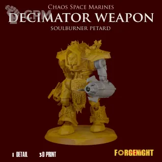 Описание картинки Chaos Space Marines Decimator V1 Soulburner petard от ForgeNight по цене 150руб | Свободный Рынок Миниатюр - СРМ