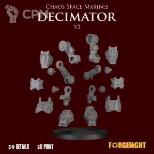 Описание картинки Chaos Space Marines Decimator V2 от ForgeNight по цене 2 000руб | Свободный Рынок Миниатюр - СРМ