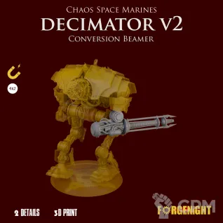 Описание картинки Chaos Space Marines Decimator V2 Conversion Beamer Weapon от ForgeNight по цене 150руб | Свободный Рынок Миниатюр - СРМ