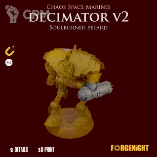 Описание картинки Chaos Space Marines Decimator V2 Soulburner petard Weapon от ForgeNight по цене 150руб | Свободный Рынок Миниатюр - СРМ