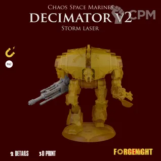 Описание картинки Chaos Space Marines Decimator V2 Storm laser Weapon от ForgeNight по цене 150руб | Свободный Рынок Миниатюр - СРМ