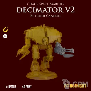 Описание картинки Chaos Space Marines Decimator V2 Butcher Cannon Weapon от ForgeNight по цене 150руб | Свободный Рынок Миниатюр - СРМ