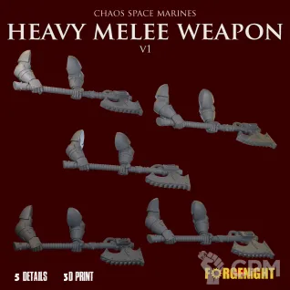 Описание картинки Chaos Space Marines Heavy melee weapon set V1 от ForgeNight по цене 375руб | Свободный Рынок Миниатюр - СРМ