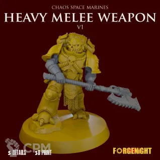 Описание картинки Chaos Space Marines Heavy melee weapon set V1 от ForgeNight по цене 375руб | Свободный Рынок Миниатюр - СРМ