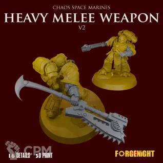 Описание картинки Chaos Space Marines Heavy melee weapon set V2 от ForgeNight по цене 375руб | Свободный Рынок Миниатюр - СРМ