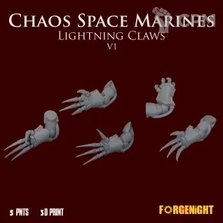 Описание картинки Chaos Space Marines Lightning Claws V1 Right Hand от ForgeNight по цене 250руб | Свободный Рынок Миниатюр - СРМ