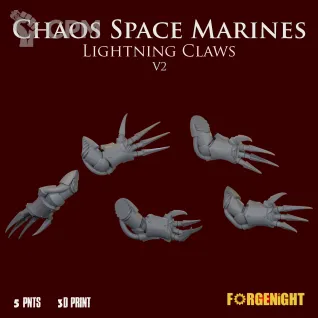 Описание картинки Chaos Space Marines Lightning Claws V2 Left Hand от ForgeNight по цене 250руб | Свободный Рынок Миниатюр - СРМ