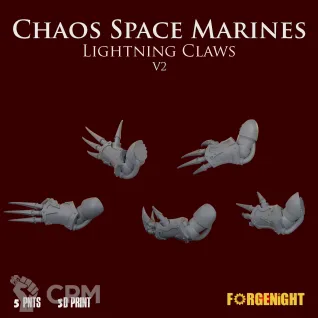 Описание картинки Chaos Space Marines Lightning Claws V2 Left Hand от ForgeNight по цене 250руб | Свободный Рынок Миниатюр - СРМ