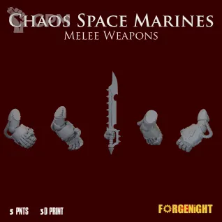 Описание картинки Chaos Space Marines Melee Weapons от ForgeNight по цене 200руб | Свободный Рынок Миниатюр - СРМ