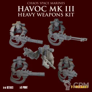 Описание картинки Chaos Space Marines MK III Havocs Heavy Weapons kit от ForgeNight по цене 750руб | Свободный Рынок Миниатюр - СРМ