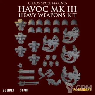 Описание картинки Chaos Space Marines MK III Havocs Heavy Weapons kit от ForgeNight по цене 750руб | Свободный Рынок Миниатюр - СРМ