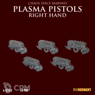 Описание картинки Chaos Space Marines Plasma Pistols Right Hand от ForgeNight по цене 200руб | Свободный Рынок Миниатюр - СРМ