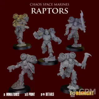Описание картинки Chaos Space Marines Raptors от ForgeNight по цене 1 650руб | Свободный Рынок Миниатюр - СРМ