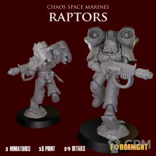 Описание картинки Chaos Space Marines Raptors от ForgeNight по цене 1 650руб | Свободный Рынок Миниатюр - СРМ