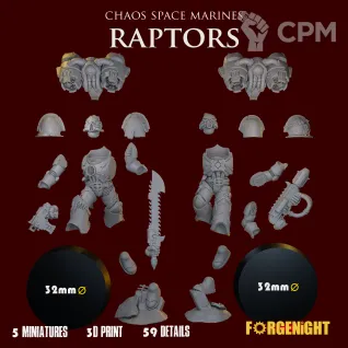 Описание картинки Chaos Space Marines Raptors от ForgeNight по цене 1 650руб | Свободный Рынок Миниатюр - СРМ