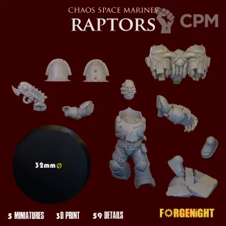 Описание картинки Chaos Space Marines Raptors от ForgeNight по цене 1 650руб | Свободный Рынок Миниатюр - СРМ