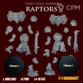 Описание картинки Chaos Space Marines Raptors от ForgeNight по цене 1 650руб | Свободный Рынок Миниатюр - СРМ