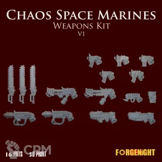 Описание картинки Chaos Space Marines Weapons Kit V1 от ForgeNight по цене 450руб | Свободный Рынок Миниатюр - СРМ