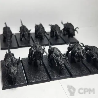 Описание картинки Chaos Warhounds, 10 моделей. Оригинал пластик в грунте от Shamkin по цене 3 750руб | Свободный Рынок Миниатюр - СРМ