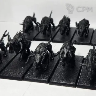 Описание картинки Chaos Warhounds, 10 моделей. Оригинал пластик в грунте от Shamkin по цене 3 750руб | Свободный Рынок Миниатюр - СРМ