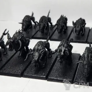 Описание картинки Chaos Warhounds, 10 моделей. Оригинал пластик в грунте от Shamkin по цене 3 750руб | Свободный Рынок Миниатюр - СРМ