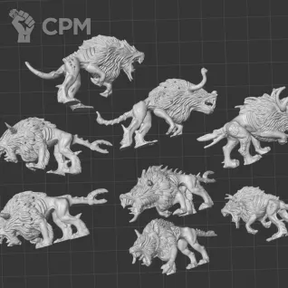 Описание картинки Chaos Warhounds от White Rhino по цене 699руб | Свободный Рынок Миниатюр - СРМ