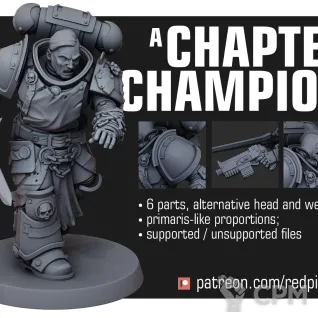Описание картинки Champion Black Templars от Печатный подвальчик по цене 245руб | Свободный Рынок Миниатюр - СРМ