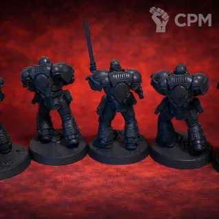 Описание картинки Миниатюры Warhammer 40,000 Blood Angels Intercessors, 5 шт + подставки, собранные и грунто от 3DSprint по цене 999руб | Свободный Рынок Миниатюр - СРМ