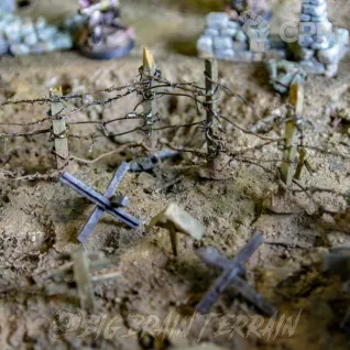 Описание картинки 3 ограды из колючей проволоки ✠ TRENCH CRUSADE  ✠  1-я Мировая от Big Brain Terrain по цене 1 050руб | Свободный Рынок Миниатюр - СРМ
