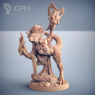 Описание картинки Fantasy Pin-up. Ящерка волшебница от Подземный человек по цене 340руб | Свободный Рынок Миниатюр - СРМ